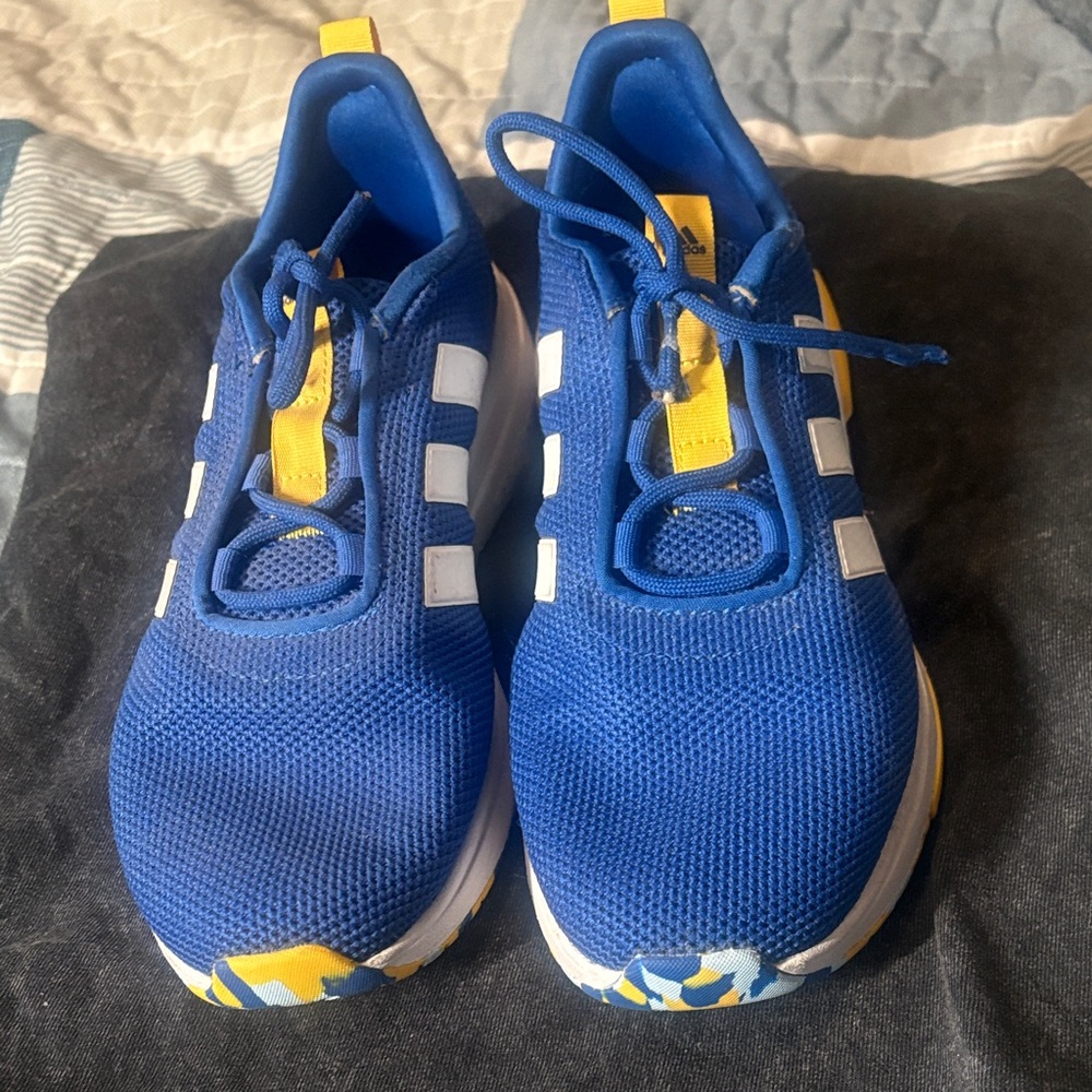 Adidas Kids Sneakers in Blue with Yellow Highlights